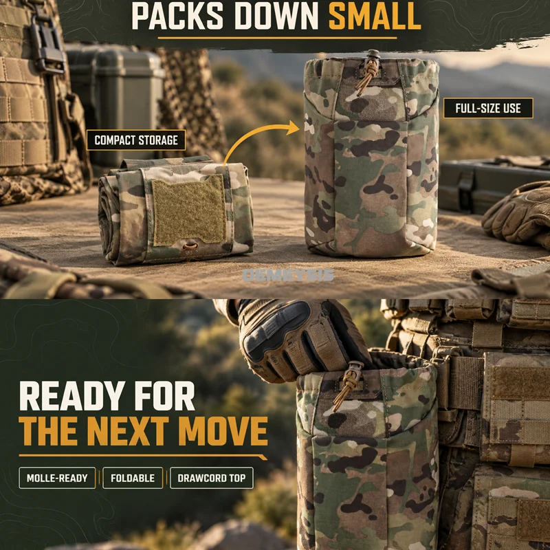 전술용 접이식 덤프 파우치, 몰리(MOLLE) 방식의 - Tactical Dump Pouch Foldable Drop Bag 리뷰 및 가격