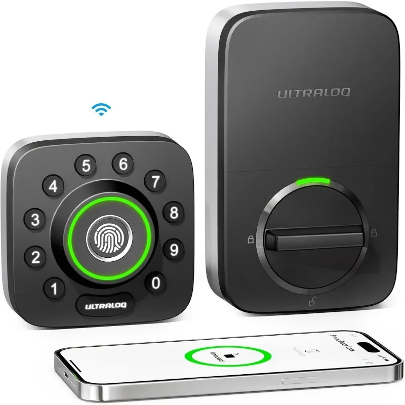 

ULTRALOQ U-Bolt Pro Smart Lock with Door Sensor, 6-in-1 Keyless Entry Door Lock with Built-in WiFi, Fingerprint ID