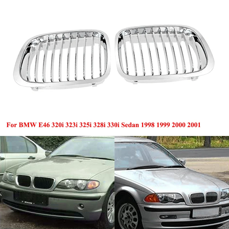 Car Front Bumper Grilles Racing Grill for BMW E46 320i 323i 325i 328i 330i Sedan 1998 1999 2000 2001 51138208489 51138208490