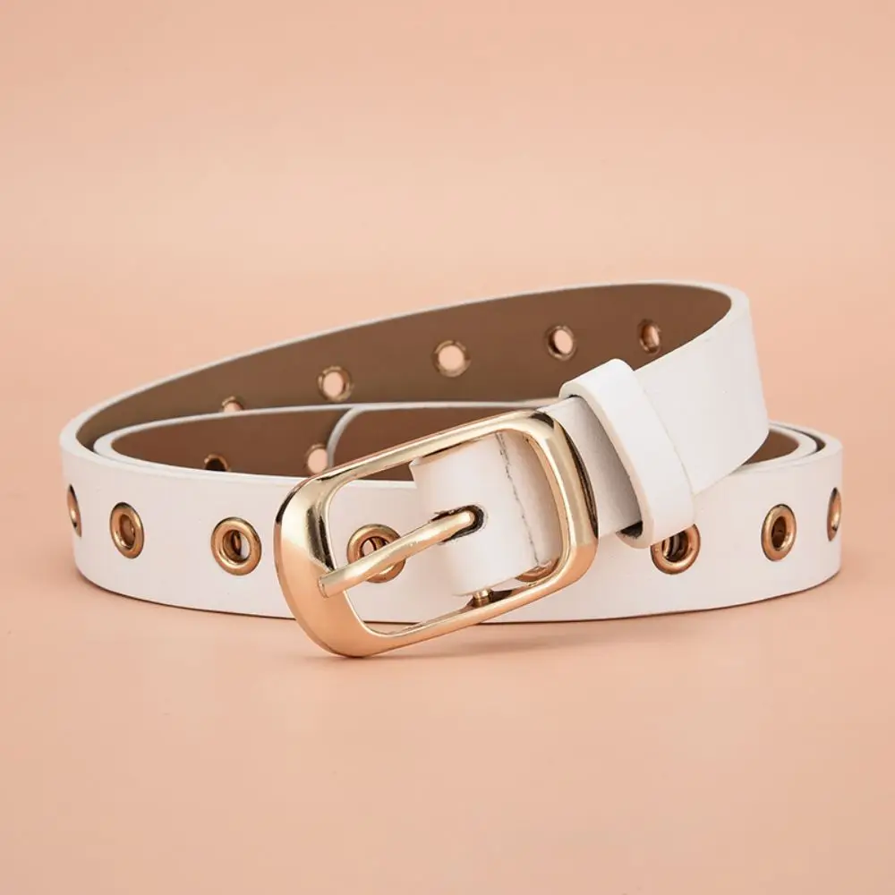 1pc Neue frauen Gürtel Mode Metall Öse Gürtel Kein Stanzen Hohl PU Leder Gürtel Gepaart mit Jeans Gürtel für Männer und Frauen – Detail 9
