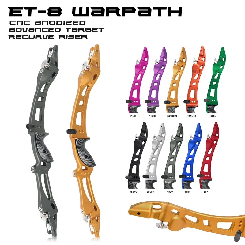 1x 25 Inches Recurve Bow Riser ILF 3K Carbon Fiber Handle Traditional Take for Right Hand User Archery Hunting Accessories