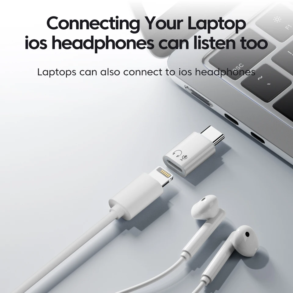 Elough Type-c to Lightning Headphone Audio Adapter USB-C Converter for Iphone 15,16 Samsung Headphone Adapters, image 4