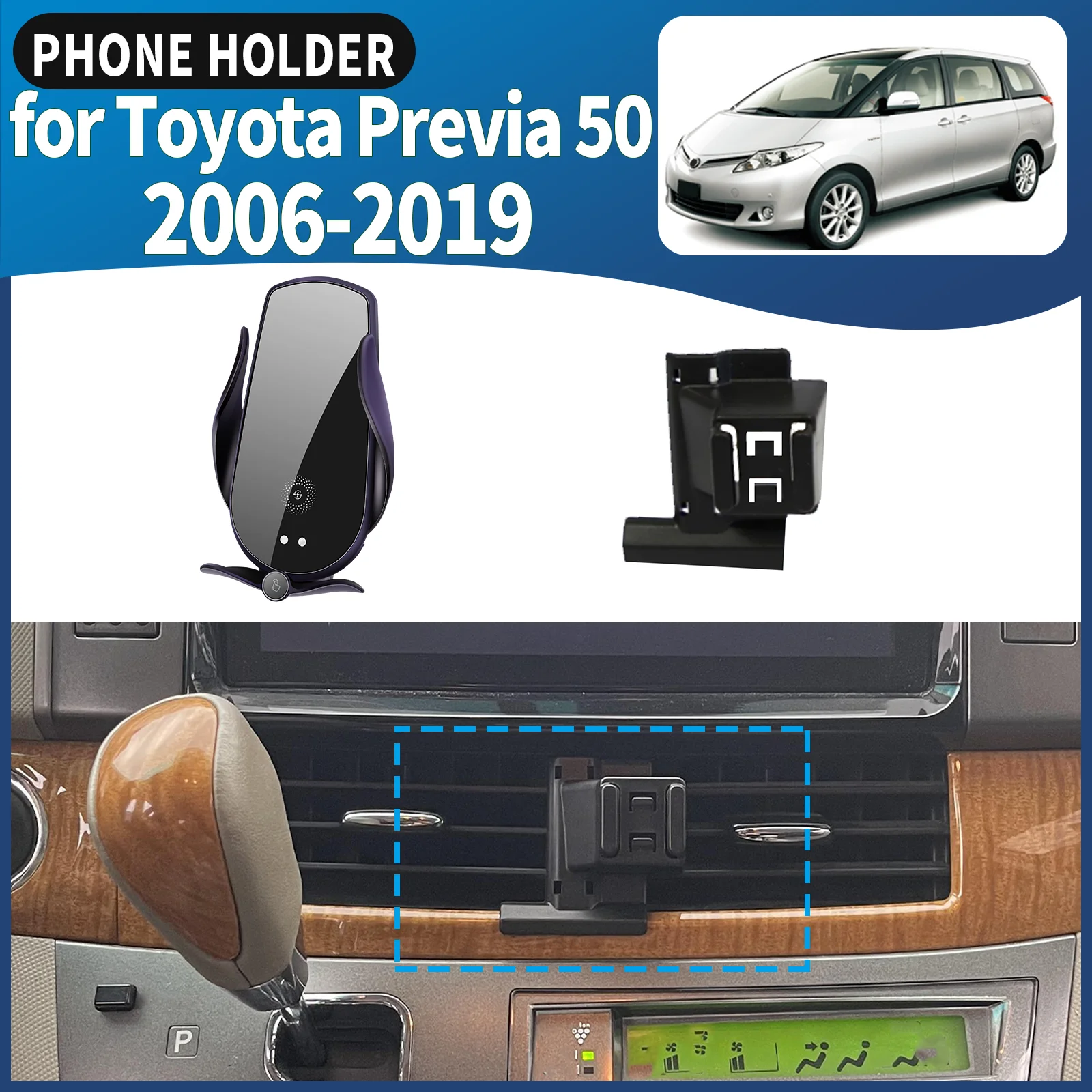 

fit for Toyota Previa 50 2006-2019 XR50 Estima Tarago Car Phone Holder Mount Vehicle-Specific GPS Navigation Easy Installation