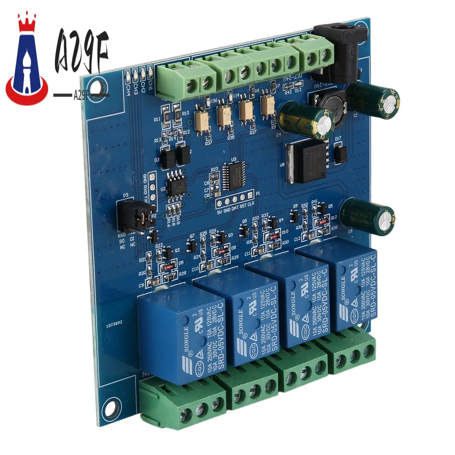 

A29F-Modbus Rtu 4-канальный релейный модуль Вход 485 Ttl Uart Связь 4-канальный вход Релейный модуль 7-24 В
