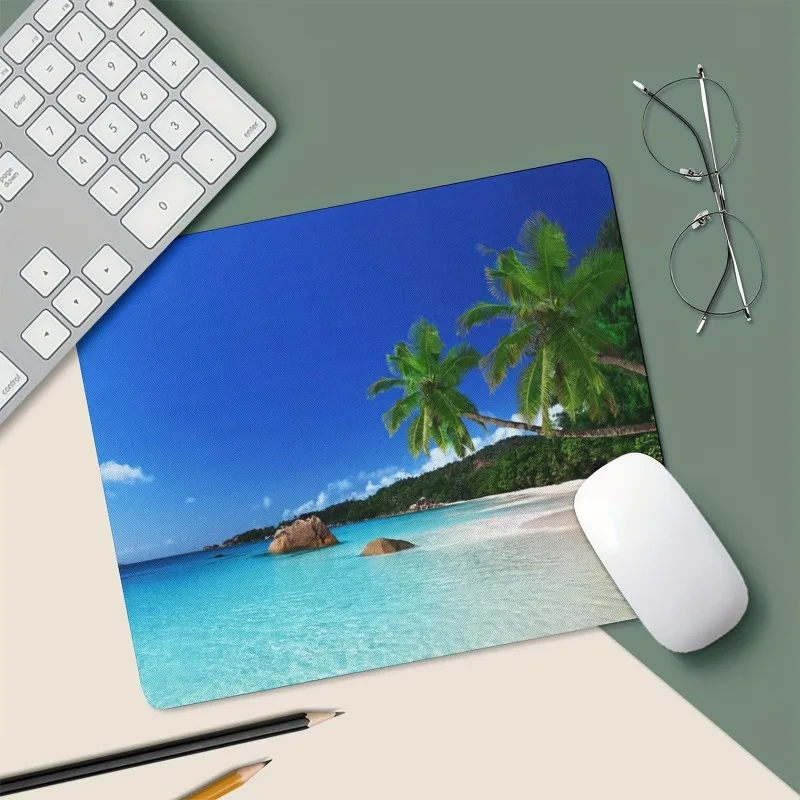 

Square beach style mouse pad thickened, thick computer non-slip rubber mouse mat,Rubber Anti-slip Gaming Keyboard Mousepads