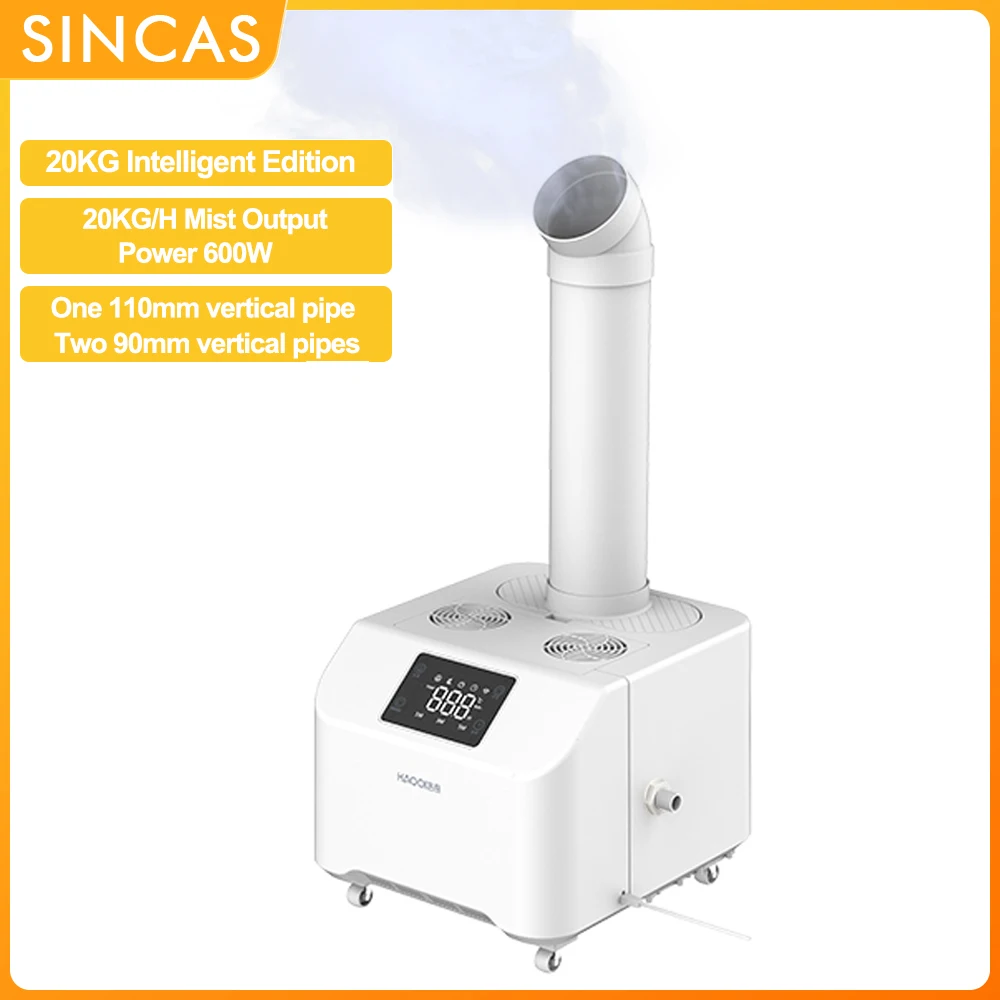 Ultrasonic Humidifier Industrial 20KG/H Large Capacity Air Humidifier Diffuser Commercial Smart Humidity Mist Maker Sprayer 110V