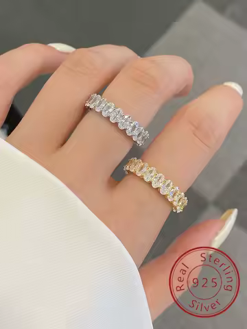 925 Sterling Silver Simplicity Classic Gorgeous Zircon Oval Ring For Women Engagement Wedding Luxury High Quality Fine Jewelry