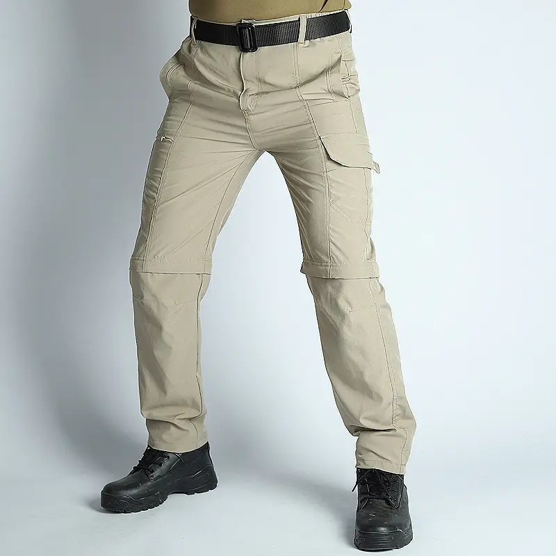 New Men's 2-in-1 Convertible Tactical Pants, Quick-Dry Zip-Off Training Trousers, Summer Multi-Functional Long Shorts - Image 7