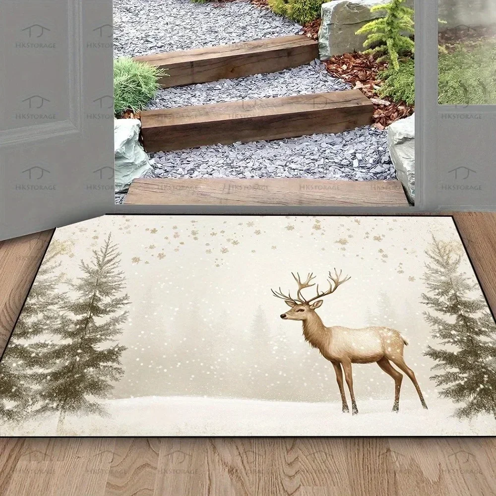1pc Christmas Dachshund Mat Merry Fest Holiday Indoor Outdoor Rear Front Door Welcome Mat Winter Door Mat