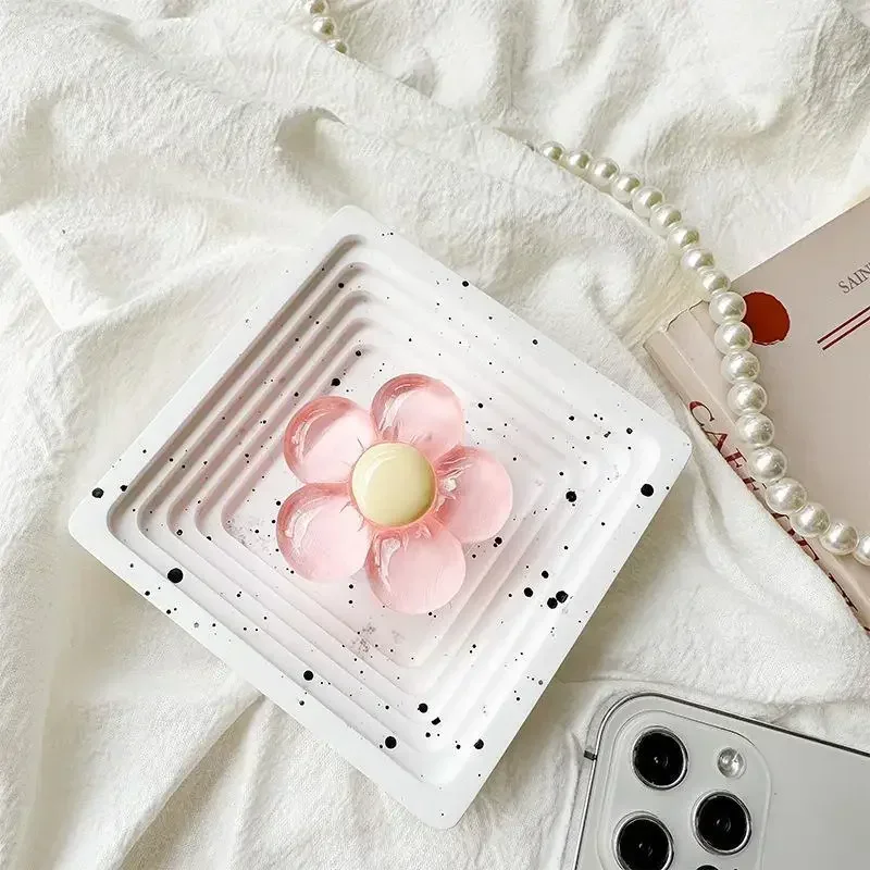 3d bonito transparente flor arco dobrável anel de dedo griptok suporte do telefone para iphone suporte soquete bolso aperto tok suporte