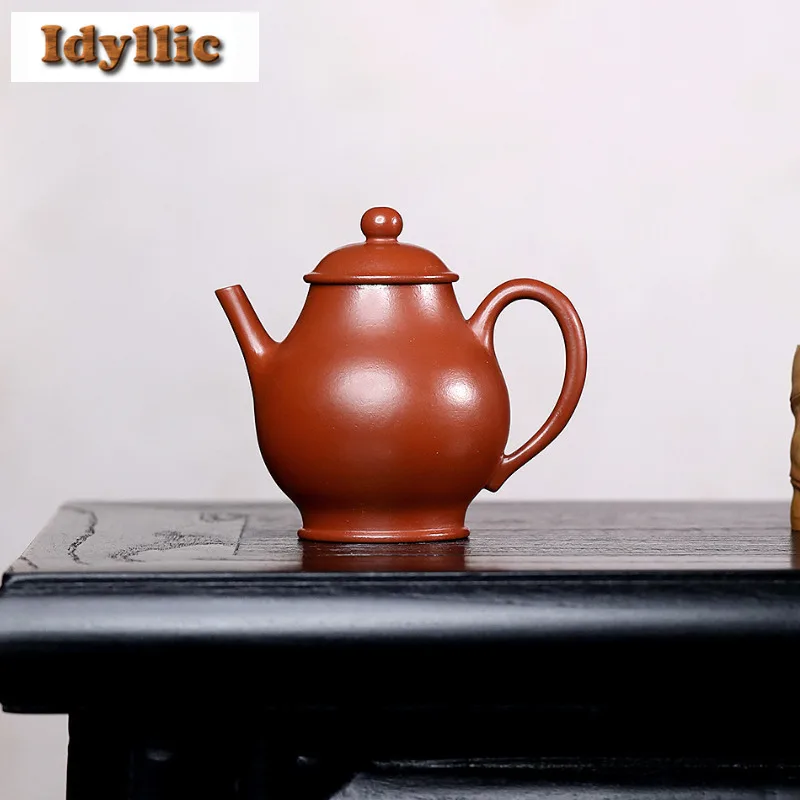 

130ml Authentic Yixing Purple Clay Teapots Handmade High Pan Pot Raw Ore Zhu Mud Tea Brewing Kettle Zisha Tea Set Drinkware Gift