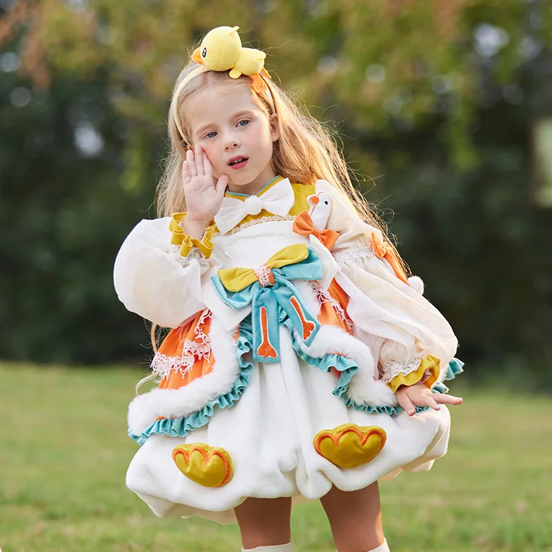 Girls Dress Children's Autumn Skirt Children's Cute Velvet Thickened Princess Tutu