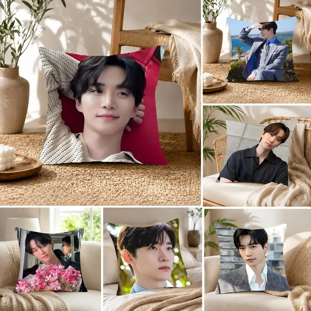 Warm Talented Kpop Idol J-Junho Cushion Cover Fluffy velvet Nordic style plush Living room sofa decorative