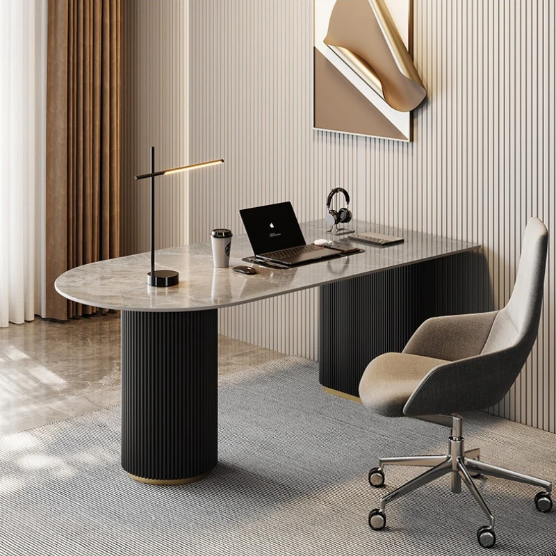 ec-Italian Minimalist Computer Light Luxury Slate Workbench office table Consultation mesa para computador office furniture-