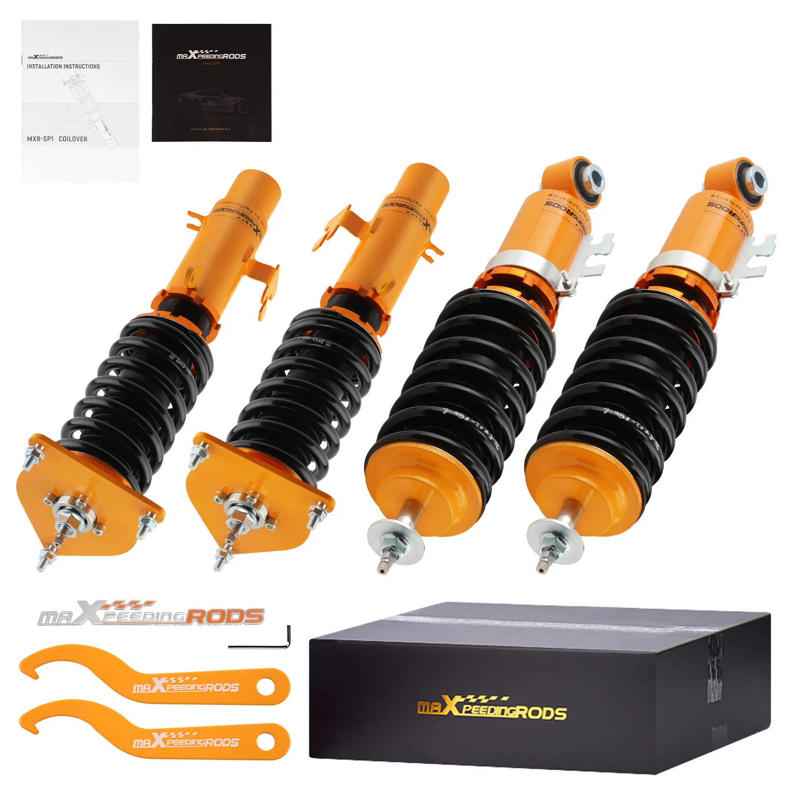 Coilovers Kit for Mini Convertible 2004-2007 /2001-2006 Cooper/02-06 Cooper S 24 Ways Adjustable Coilover Suspension Top Mount