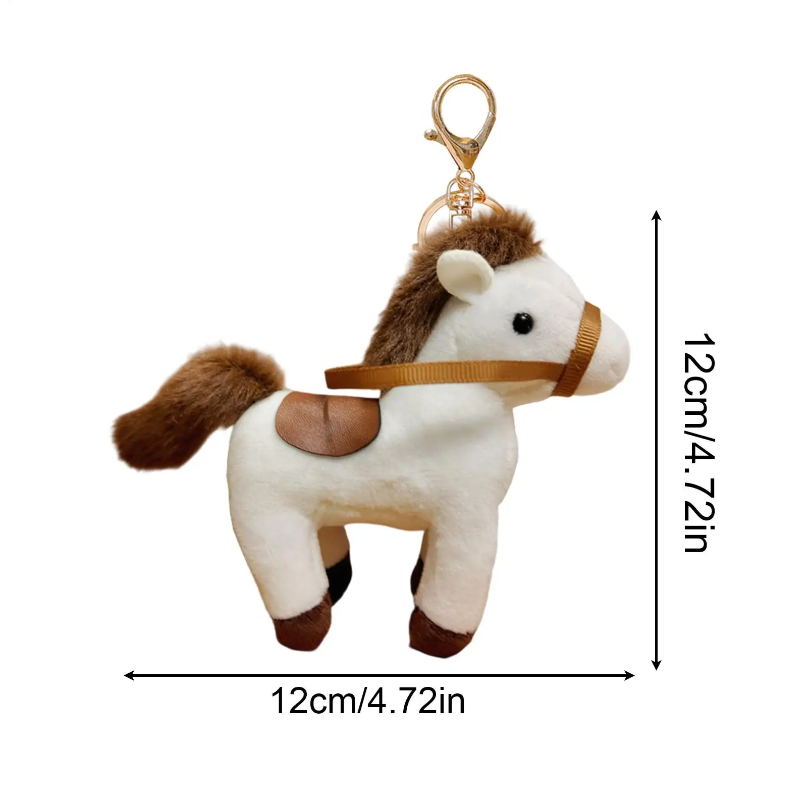 Bonito chaveiro de pelúcia cavalo saco charme animal mochila chaveiros com rédeas para adultos crianças meninos meninas festa escolar viagem aniversário