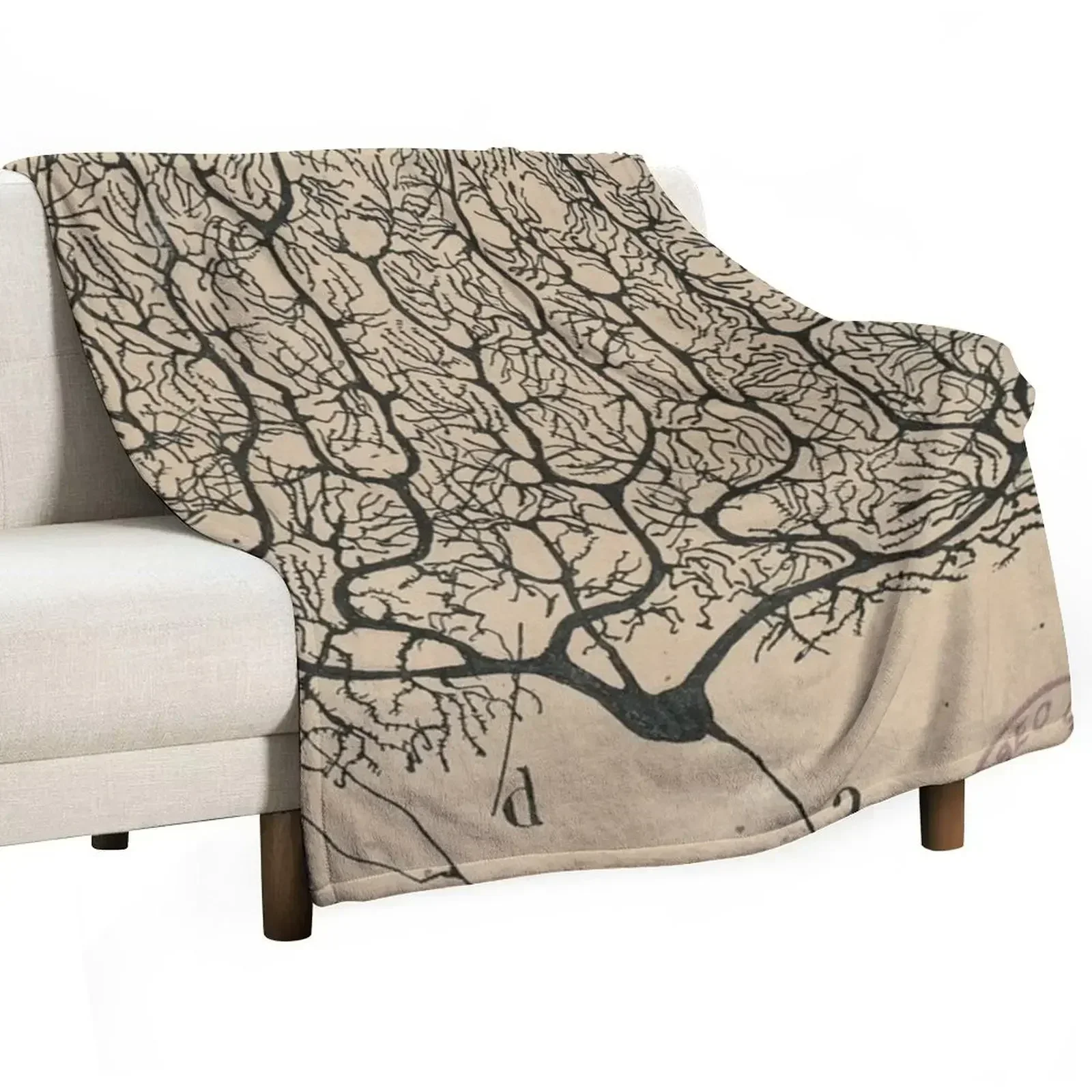 

Cajal's neurons sketch Throw Blanket Decoratives Luxury Designer Blankets