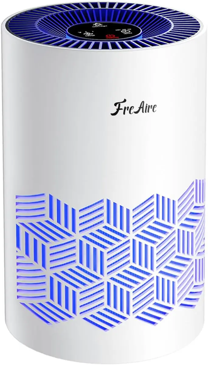 Air Purifiers Bedroom HEPA Air Cleaner 360 Airflow 20 dB Sleep Mode 3 Ambient Lights Aroma Pad
