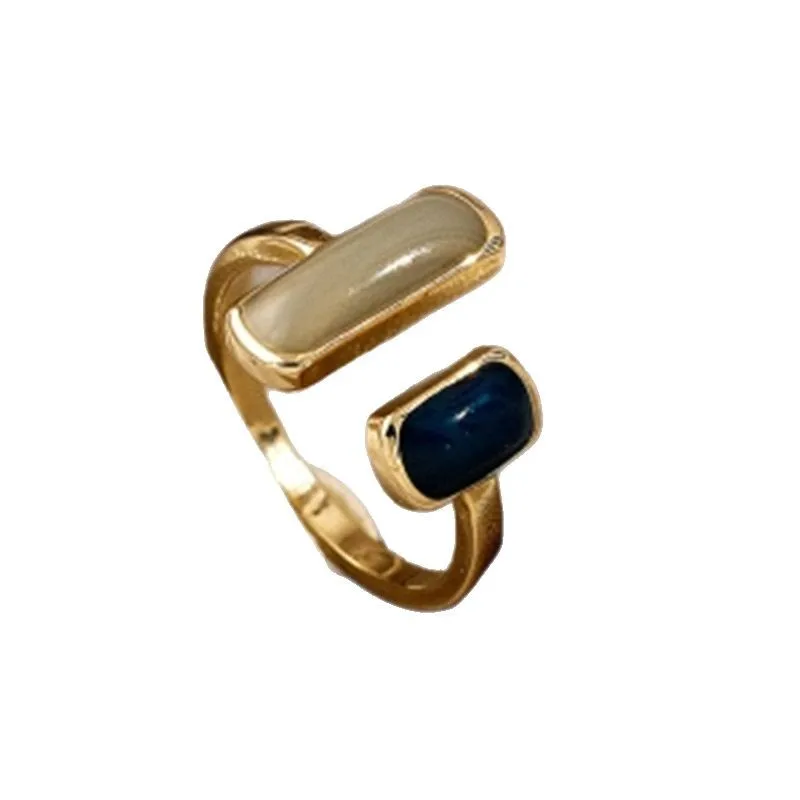 جديد قابل للتعديل الملونة بالتنقيط الصقيل الدائري المرأة موضة ريترو هندسية الذهب اللون خواتم معدنية مجوهرات الزفاف هدية عيد ميلاد