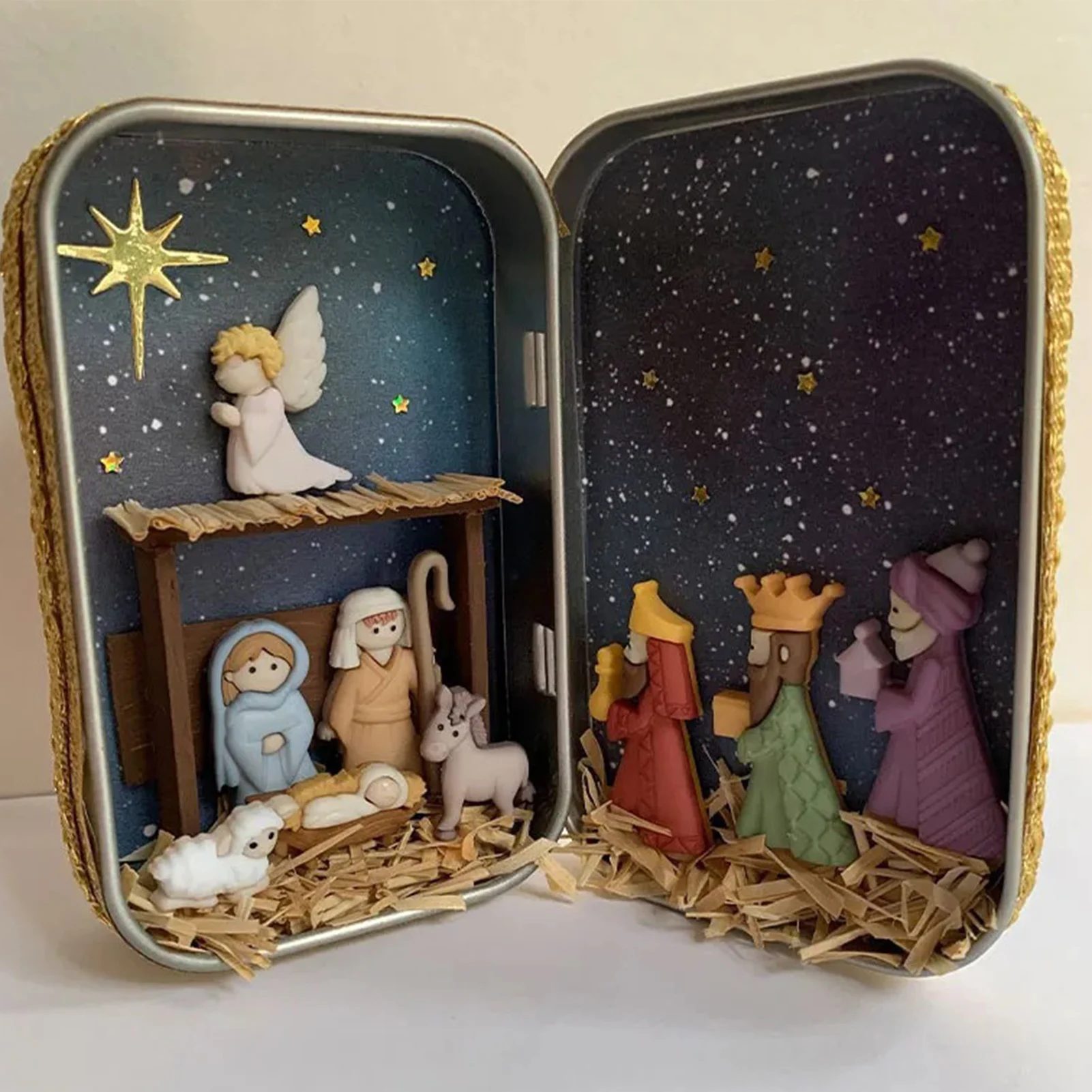 Christmas Jesus Nativity Desktop Decors Classic Charm Christmas Table Centerpieces Christmas Gifts for Families Friends