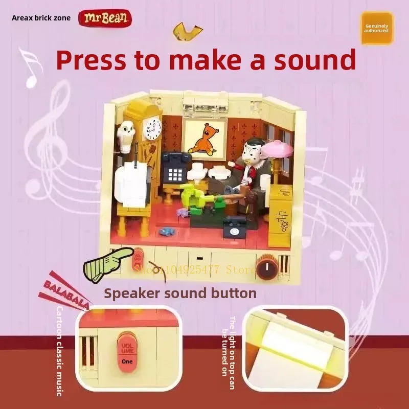 AREAX Anime Mr.Bean House Scene Series Building Block Plaything Home Decor Educational for Holiday Boys Girls DIY Puzzle Toys - view 6