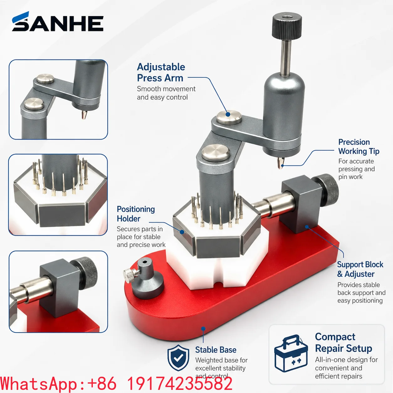 Multi-purpose 360 Degree Rotation Stainless Steel Strap Adjuster Unloader Self-Clamping Dismantling Machine Repair Tool