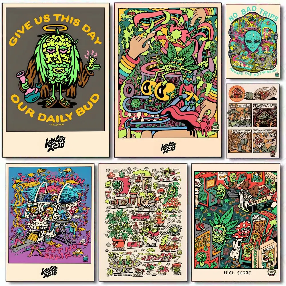 

Anime K-Killer A-Acid Poster Poster Gallery Wall Art, Self Adhesive Poster Prints Decals for Living Room Bedroom Home Decor