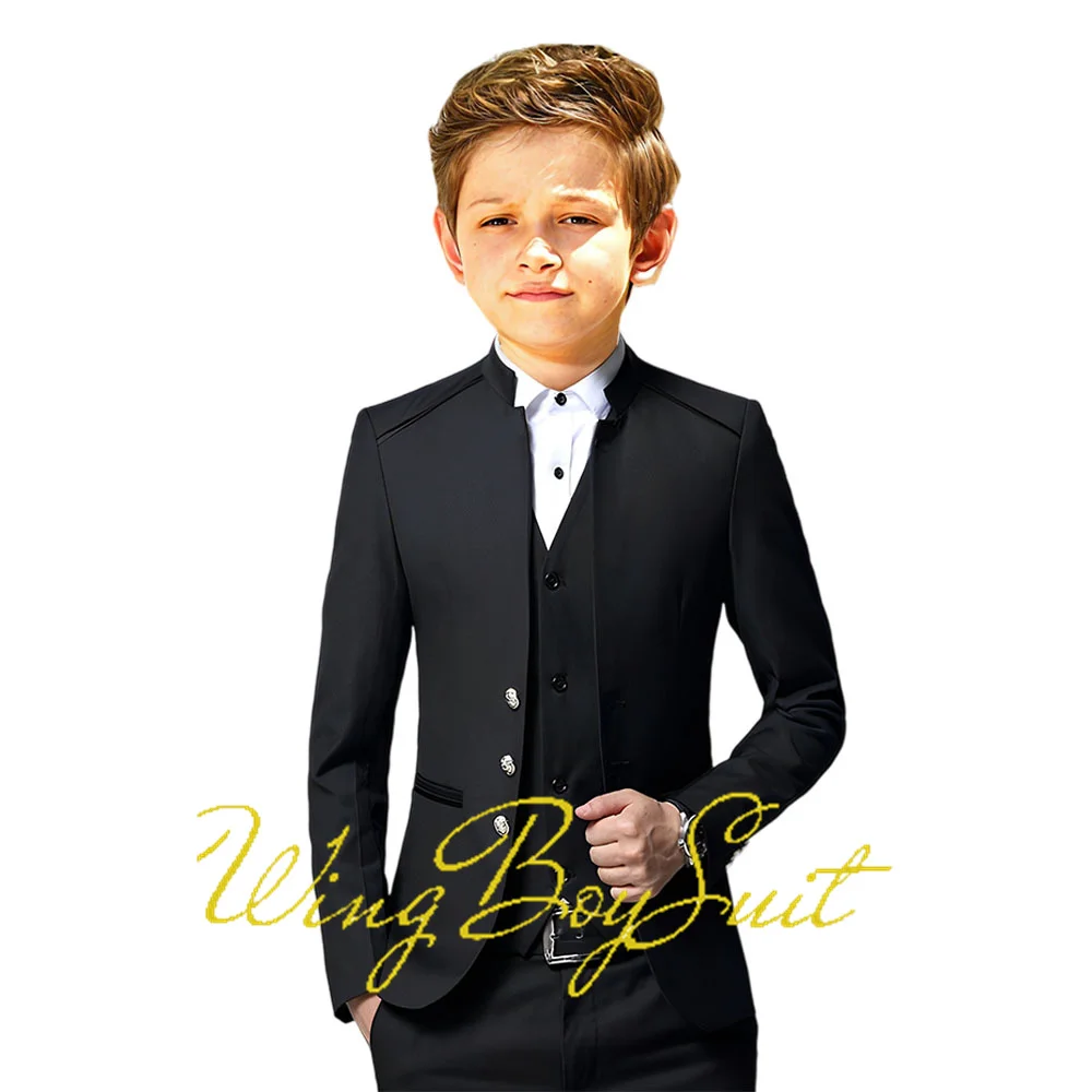 Boys Suit Vest Pants 3 Piece Sets Business Formal Clothes Kids Blazer Slim Fit Wedding Tuxedoes Ring Bearer Outfit