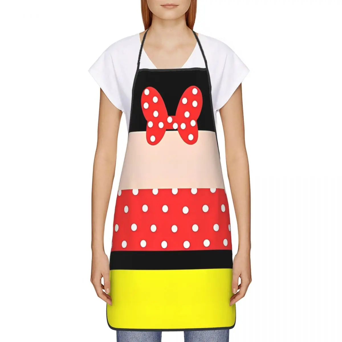 Mickey Cartoon Mini Mouse Polyester Aprons 52*72cm Kitchen Grill Bib Tablier Florist Artisan Pinafores for Chef Barista