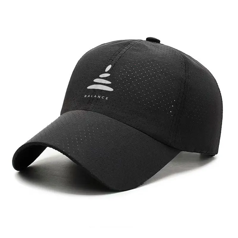 Balance Stacked Stones Embroidery Quick Dry Unisex Baseball Cap for Yoga and Casual Wear