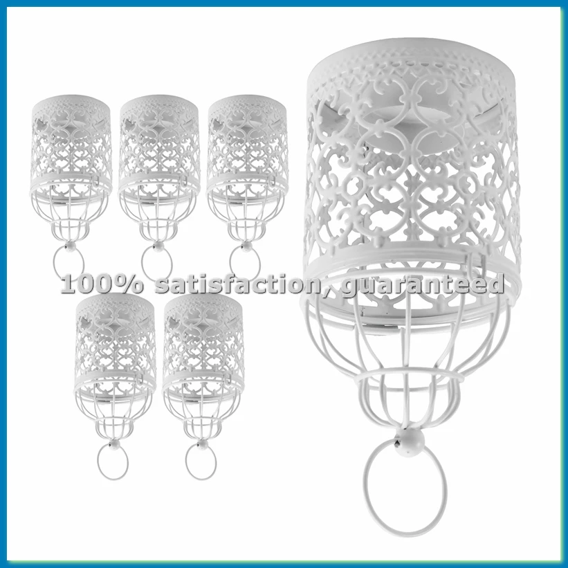 

Набор из 6 металлических подвесных подсвечников-фонарей в форме птичьей клетки, винтажные декоративные украшения для свадебного декора - ABWY