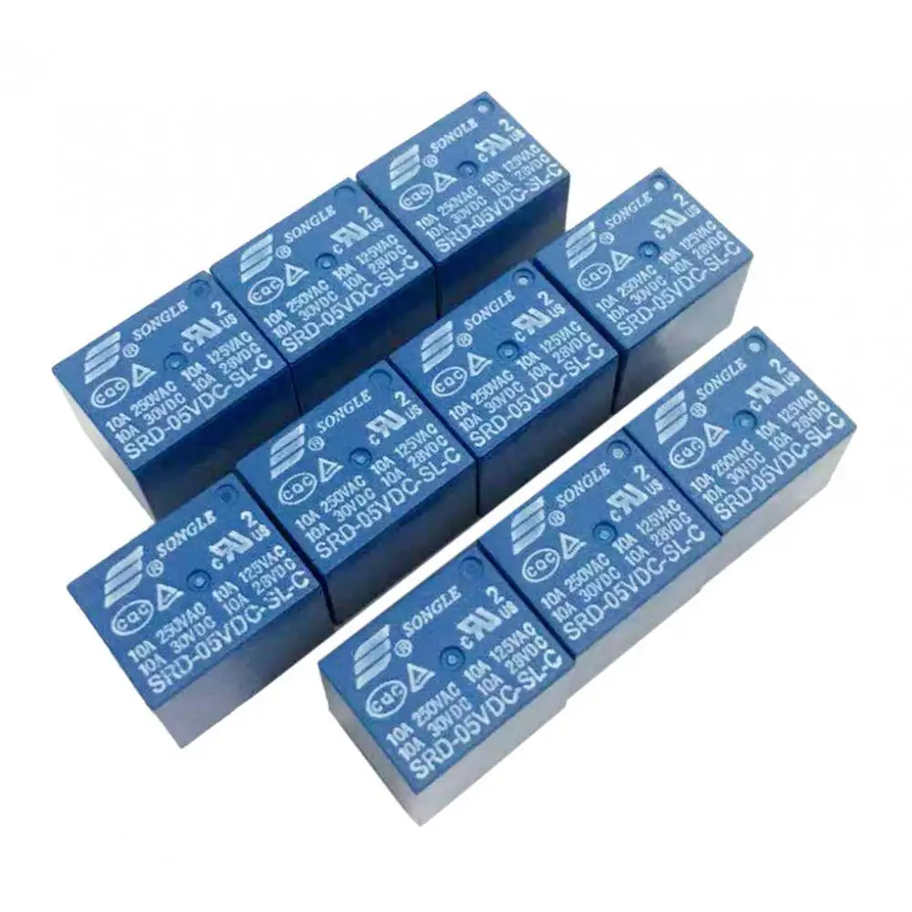 10pcs SRD-05VDC-SL-C 5Pin MIni Power Relay 5V DC SPDT PCB Type