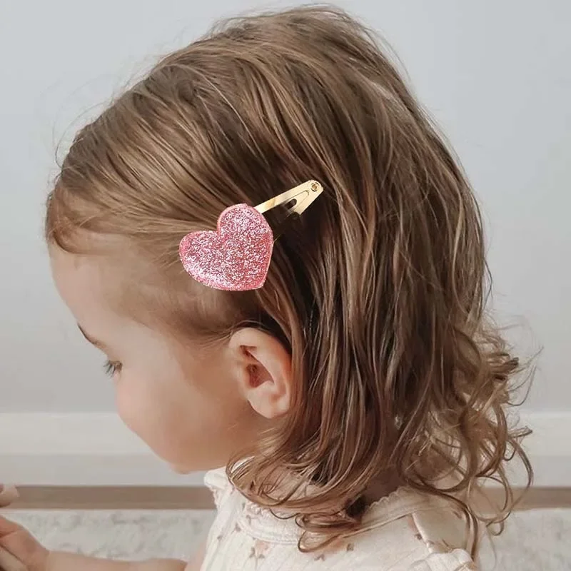 Oaoleer 6Pcs/set Cute Crown Glitter Hair Clips For Baby GirlsGold Silver Star Love Heart Hairpin Barrettes Kids Hair Accessories