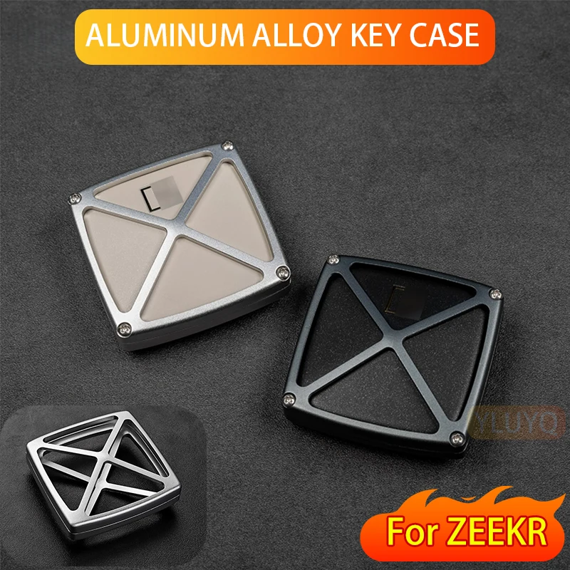 For ZEEKR 001/X/009/007/7X Car Key Case Aluminum Alloy Bonestone Half Pack Keychain Case Decoration Car Interior Accessories