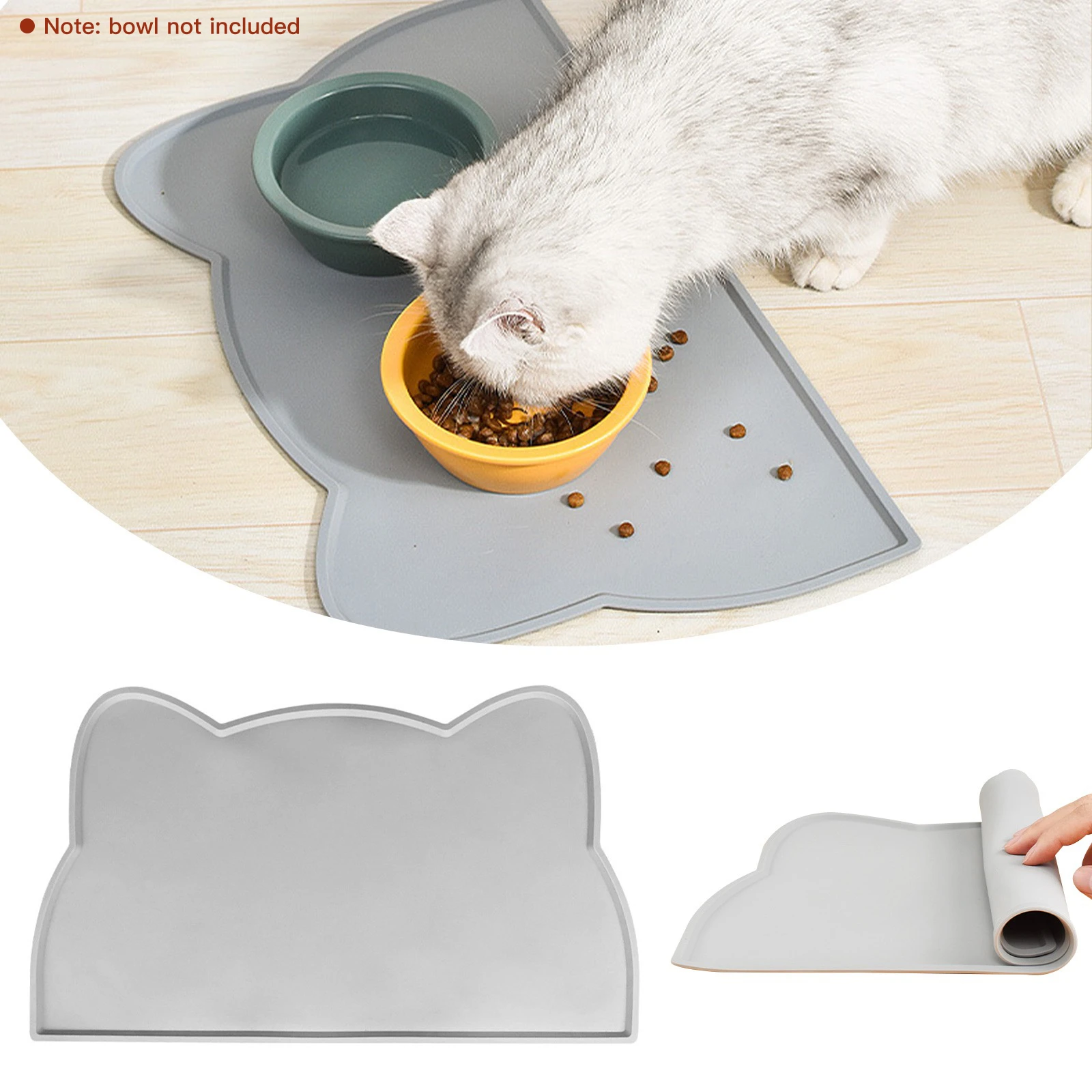 Pet Silicone Food Mat Accessories for Cats Portable Waterproof Cats Supplies Leak-proof and Anti-slip Feeding Mat Things Stuff