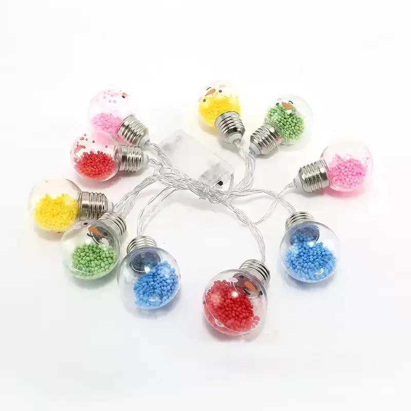 Christmas Decorative Battery-Operated Snowman Cartoon Globe String Lights Bedroom Decor Festive Atmosphere Creation