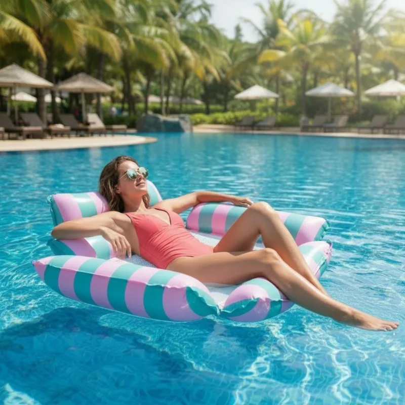 New Powder-blue Inflatable Seatings Contrast Four-tube Inflatable Seatings Floating Outdoor Furniture Sedie Gonfiabili ZY40CQZJ