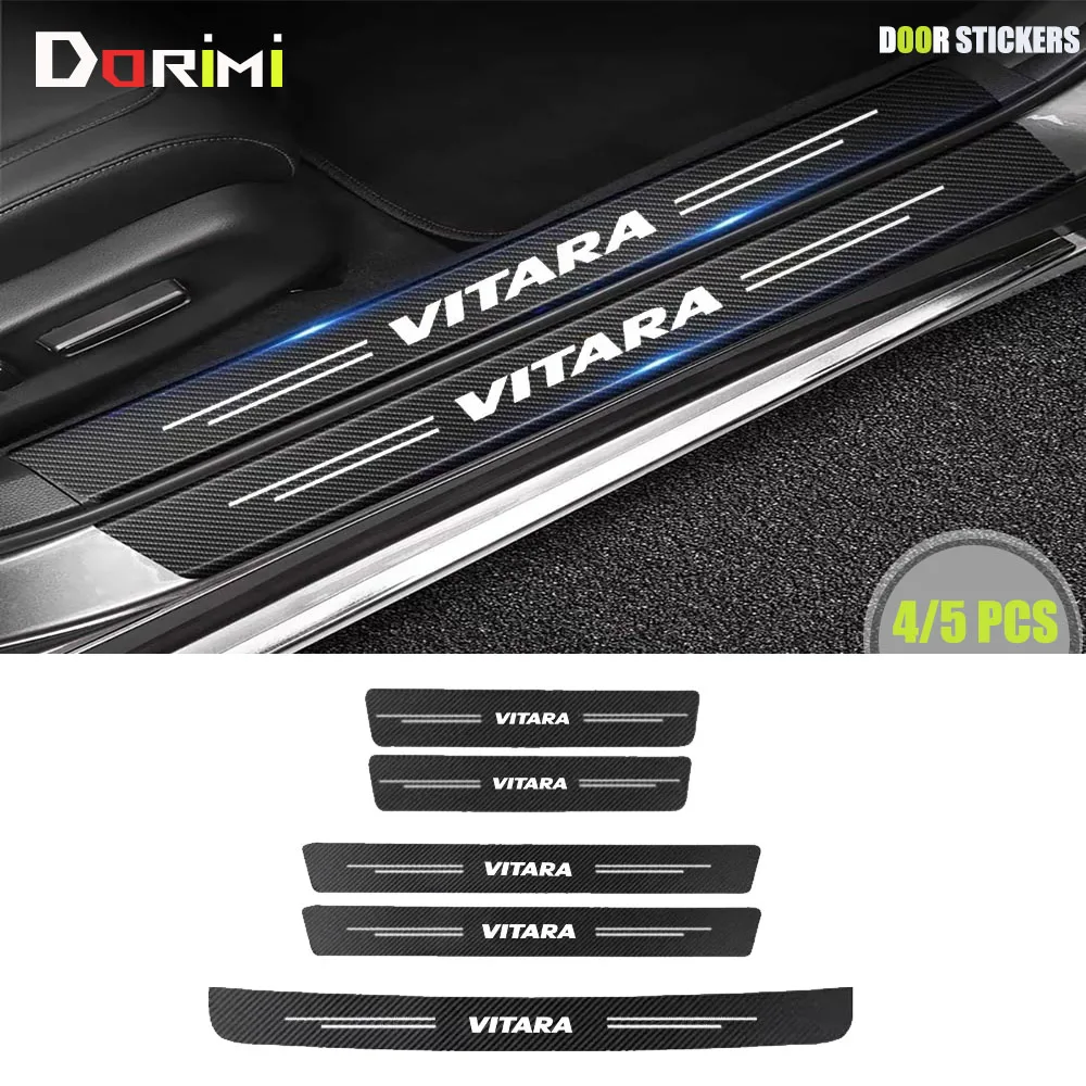 

Car Stickers Anti Scratch Door Sill Strip Carbon Fiber Car Threshold Protection Sticker for Suzuki VITARA Logo