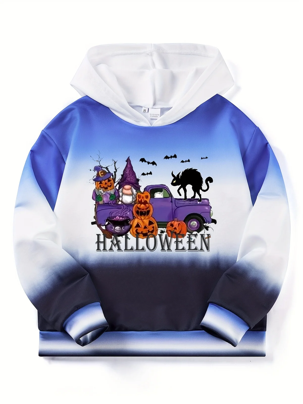 

Halloween Pattern Print Hoodies Boys Gradient Pullover Long Sleeve Sweatshirt Children Clothes Girl Autumn Hooded Sweatshirts