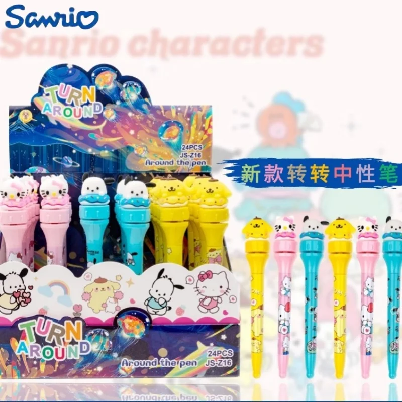 6/36pcs Sanrio Characters Rotate Gel Pen Student Writing 0.5 Black Cute Cartoon Signature Pen Office Supplies Stationery Gifts