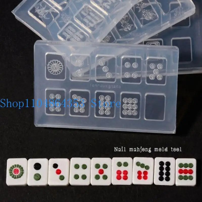 4Pieces DIY Silicone Small Mahjong Mold Hand-making Mold Dried Flower Resin Decorative DIY Hand Crafts Silicone Material