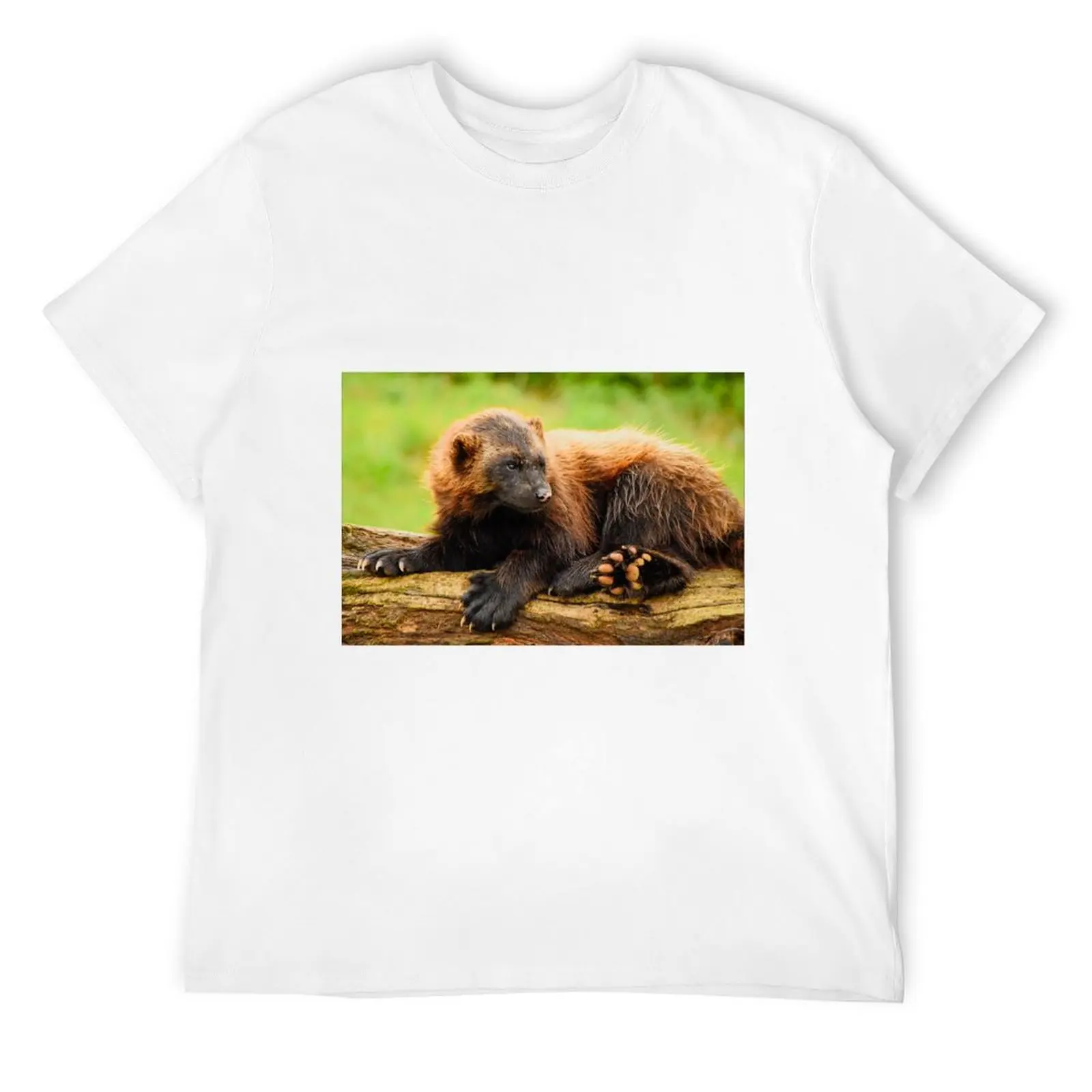 Cute sitting wolverine T-Shirt aesthetic clothes luxury designer cotton t shirt men