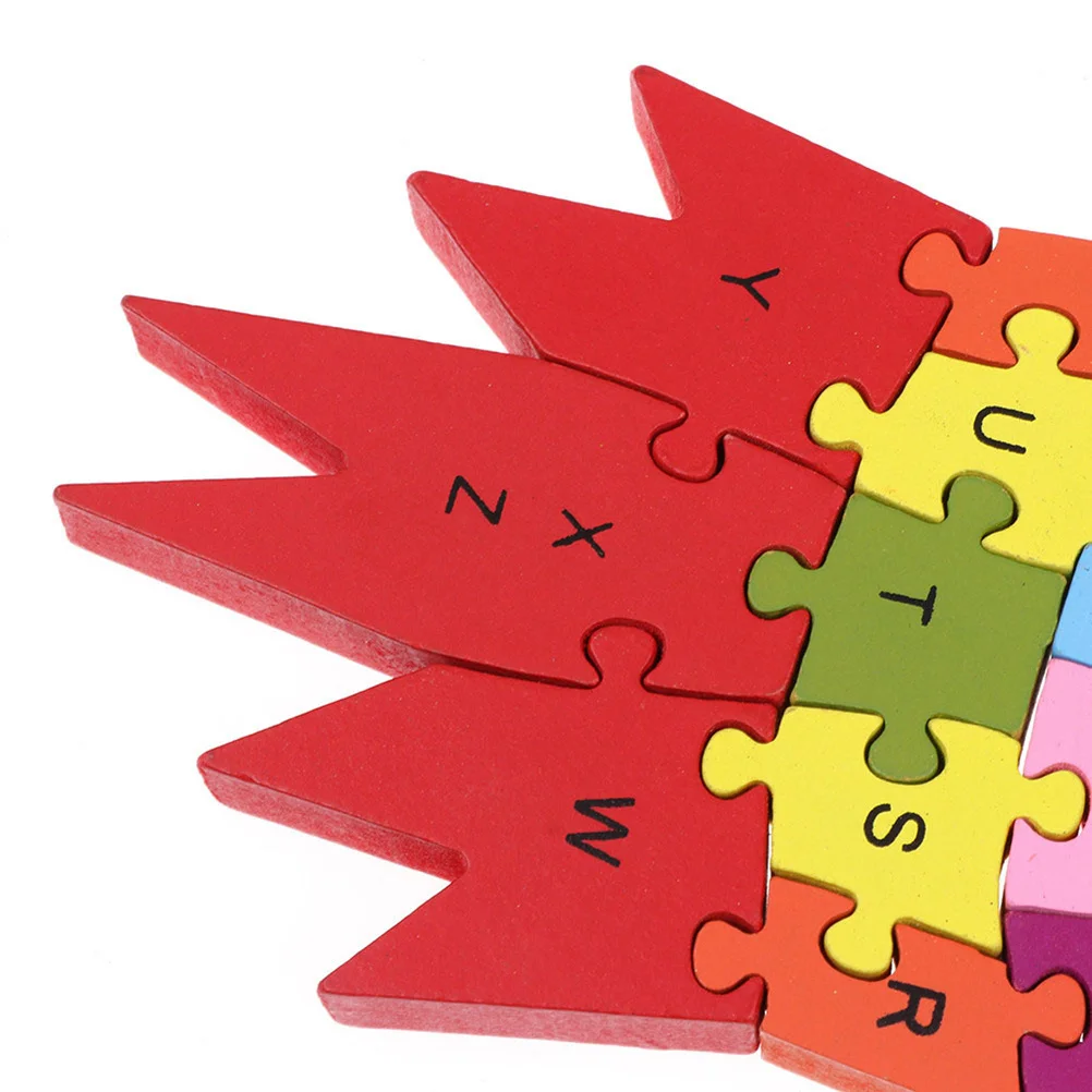 

3D Wooden Rocket Puzzle 26 English Letter Blocks Educational Brain Teaser For Kids Hand-Eye Coordination Color Shape Recognition