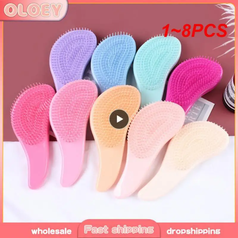 1~8PCS Hot Handle Comb Anti-static Massage Hair Brush Detangle Shower Massage Hairbrush Comb Salon Hair Styling