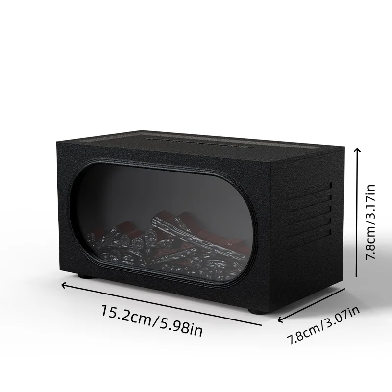 موزع روائح الموقد مع ضوء لهب محيط، حماية من انقطاع التيار الكهربائي بدون ماء، مخرج رذاذ ناعم وكبير، ترطيب هادئ