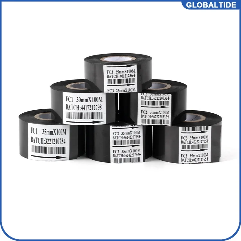 Black Thermal Ribbon 30*100m Date Coding Printer Ribbon Replacement Accessory for Ribbon Printing Marking Equipment Milwaukee