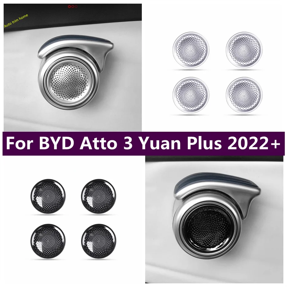 

Stainless Steel Speaker Ring Cover Door Audio Sound Frame Loudspeaker Decoration Sticker Trim For BYD Atto 3 Yuan Plus 2022 2023