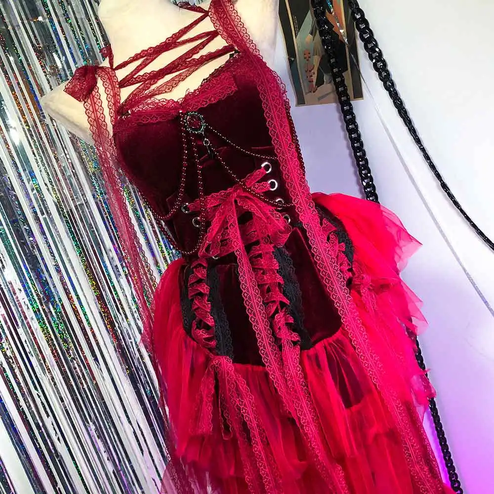 Y2K TOPS anni '90 Fai da te fatto a mano Kawaii Catena Fata Abito gotico Emo Grunge Eco Festival Outfit Trendy E-Girls Punk Rock Goth Harajuku