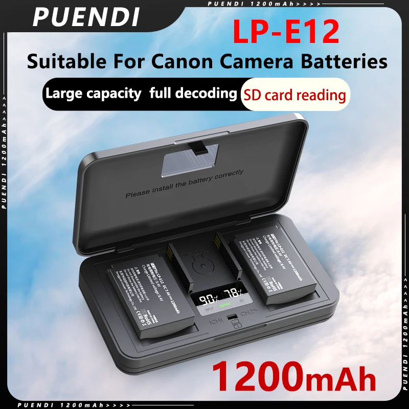 

LP-E12 LP E12 Digital Camera Battery and charger for Canon EOS M EOS M10 EOS M50 EOS M100 100D Kiss X7 Rebel SL1 DSLR Camera