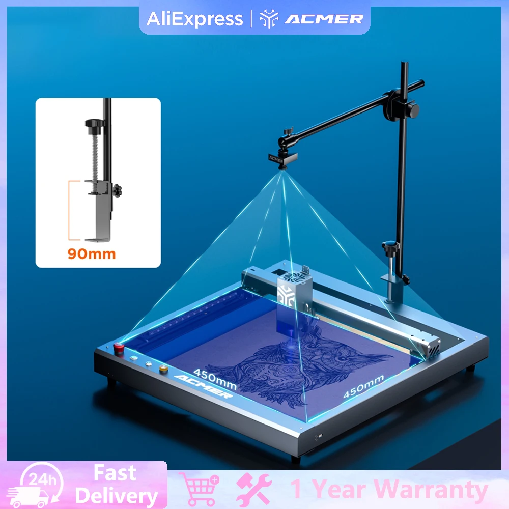 Telecamera di posizione ACMER A500 5MP 100 ° Area di lavoro grandangolare pixel 450x450mm per incisore laser serie ACMER P1 S Pro/P2/P3